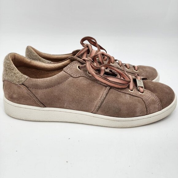 UGG Milo Suede Leather Taupe Fashion Sneakers Women's Shoes Low Top 9.5 - Picture 3 of 10